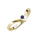 3 - Shana Bold Solitaire Round Blue Sapphire "V" Promise Ring 