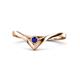 1 - Shana Bold Solitaire Round Blue Sapphire "V" Promise Ring 