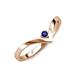 3 - Shana Bold Solitaire Round Blue Sapphire "V" Promise Ring 