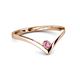 2 - Shana Bold Solitaire Round Pink Sapphire "V" Promise Ring 