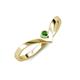 3 - Shana Bold Solitaire Round Green Garnet "V" Promise Ring 