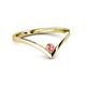 2 - Shana Bold Solitaire Round Pink Tourmaline "V" Promise Ring 