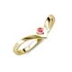 3 - Shana Bold Solitaire Round Pink Tourmaline "V" Promise Ring 