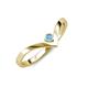 3 - Shana Bold Solitaire Round Blue Topaz "V" Promise Ring 