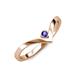 3 - Shana Bold Solitaire Round Iolite "V" Promise Ring 