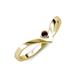 3 - Shana Bold Solitaire Round Red Garnet "V" Promise Ring 