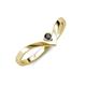 3 - Shana Bold Solitaire Round Black Diamond "V" Promise Ring 