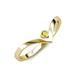 3 - Shana Bold Solitaire Round Yellow Sapphire "V" Promise Ring 