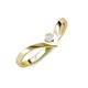 3 - Shana Bold Solitaire Round White Sapphire "V" Promise Ring 