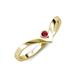 3 - Shana Bold Solitaire Round Ruby "V" Promise Ring 