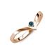 3 - Shana Bold Solitaire Round Blue Diamond "V" Promise Ring 