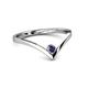 2 - Shana Bold Solitaire Round Blue Sapphire "V" Promise Ring 