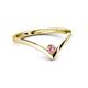 2 - Shana Bold Solitaire Round Pink Sapphire "V" Promise Ring 