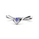 1 - Shana Bold Solitaire Round Tanzanite "V" Promise Ring 