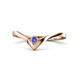 1 - Shana Bold Solitaire Round Tanzanite "V" Promise Ring 