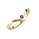 3 - Shana Bold Solitaire Round Iolite "V" Promise Ring 