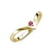 3 - Shana Bold Solitaire Round Rhodolite Garnet "V" Promise Ring 