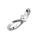 3 - Shana Bold Solitaire Round White Sapphire "V" Promise Ring 