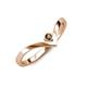 3 - Shana Bold Solitaire Round Smoky Quartz "V" Promise Ring 