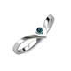 3 - Shana Bold Solitaire Round Blue Diamond "V" Promise Ring 