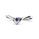 1 - Shana Bold Solitaire Round Blue Sapphire "V" Promise Ring 