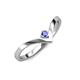 3 - Shana Bold Solitaire Round Tanzanite "V" Promise Ring 