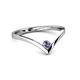 2 - Shana Bold Solitaire Round Iolite "V" Promise Ring 