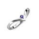 3 - Shana Bold Solitaire Round Iolite "V" Promise Ring 