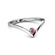 2 - Shana Bold Solitaire Round Rhodolite Garnet "V" Promise Ring 