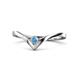 1 - Shana Bold Solitaire Round Blue Topaz "V" Promise Ring 