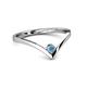 2 - Shana Bold Solitaire Round Blue Topaz "V" Promise Ring 