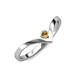 3 - Shana Bold Solitaire Round Citrine "V" Promise Ring 