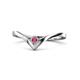 1 - Shana Bold Solitaire Round Rhodolite Garnet "V" Promise Ring 