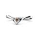 1 - Shana Bold Solitaire Round Smoky Quartz "V" Promise Ring 