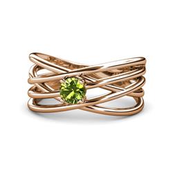 Marini Bold Round Peridot Solitaire Criss Cross Promise Ring Round Peridot Womens Solitaire Criss Cross Promise Ring ct K Rose Gold