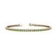 1 - Leslie 2.40 mm Peridot and Lab Grown Diamond Eternity Tennis Bracelet 