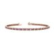 1 - Leslie 2.40 mm Rhodolite Garnet and Lab Grown Diamond Eternity Tennis Bracelet 