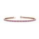 1 - Leslie 2.70 mm Pink Sapphire and Lab Grown Diamond Eternity Tennis Bracelet 