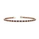 1 - Leslie 2.70 mm Red Garnet and Lab Grown Diamond Eternity Tennis Bracelet 