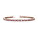 1 - Leslie 3.40 mm Pink Tourmaline and Lab Grown Diamond Eternity Tennis Bracelet 