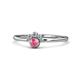 1 - Paw Bold Round Pink Tourmaline and Diamond Promise Ring 