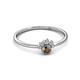 2 - Paw Bold Round Smoky Quartz and Diamond Promise Ring 