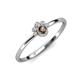 3 - Paw Bold Round Smoky Quartz and Diamond Promise Ring 