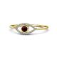 1 - Evil Eye Bold Round Red Garnet and Diamond Promise Ring 