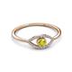 2 - Evil Eye Bold Round Yellow and White Diamond Promise Ring 