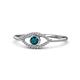 1 - Evil Eye Bold Round London Blue Topaz and Diamond Promise Ring 