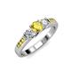 3 - Jamille Yellow Sapphire and Diamond Three Stone with Side Yellow Sapphire Ring 