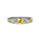 4 - Jamille Yellow Sapphire and Diamond Three Stone with Side Yellow Sapphire Ring 