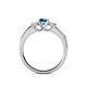 5 - Jamille Blue and White Diamond Three Stone with Side Blue Diamond Ring 
