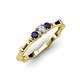 2 - Twyla Diamond and Blue Sapphire Three Stone Ring 